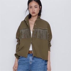 Zara Fringe Embellished Shacket